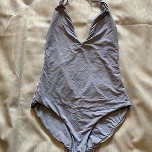 Women’s blue one piece bathing suit